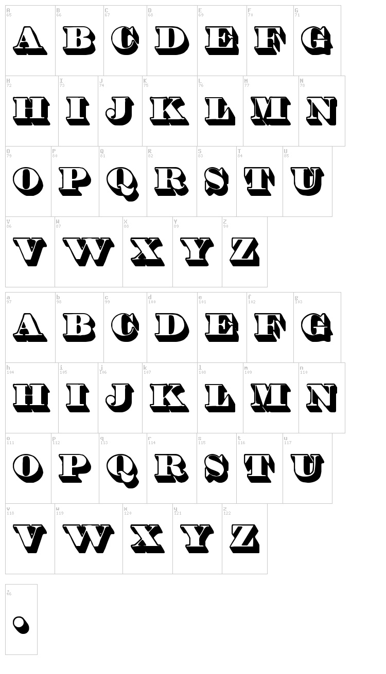 Shadded TFB font map